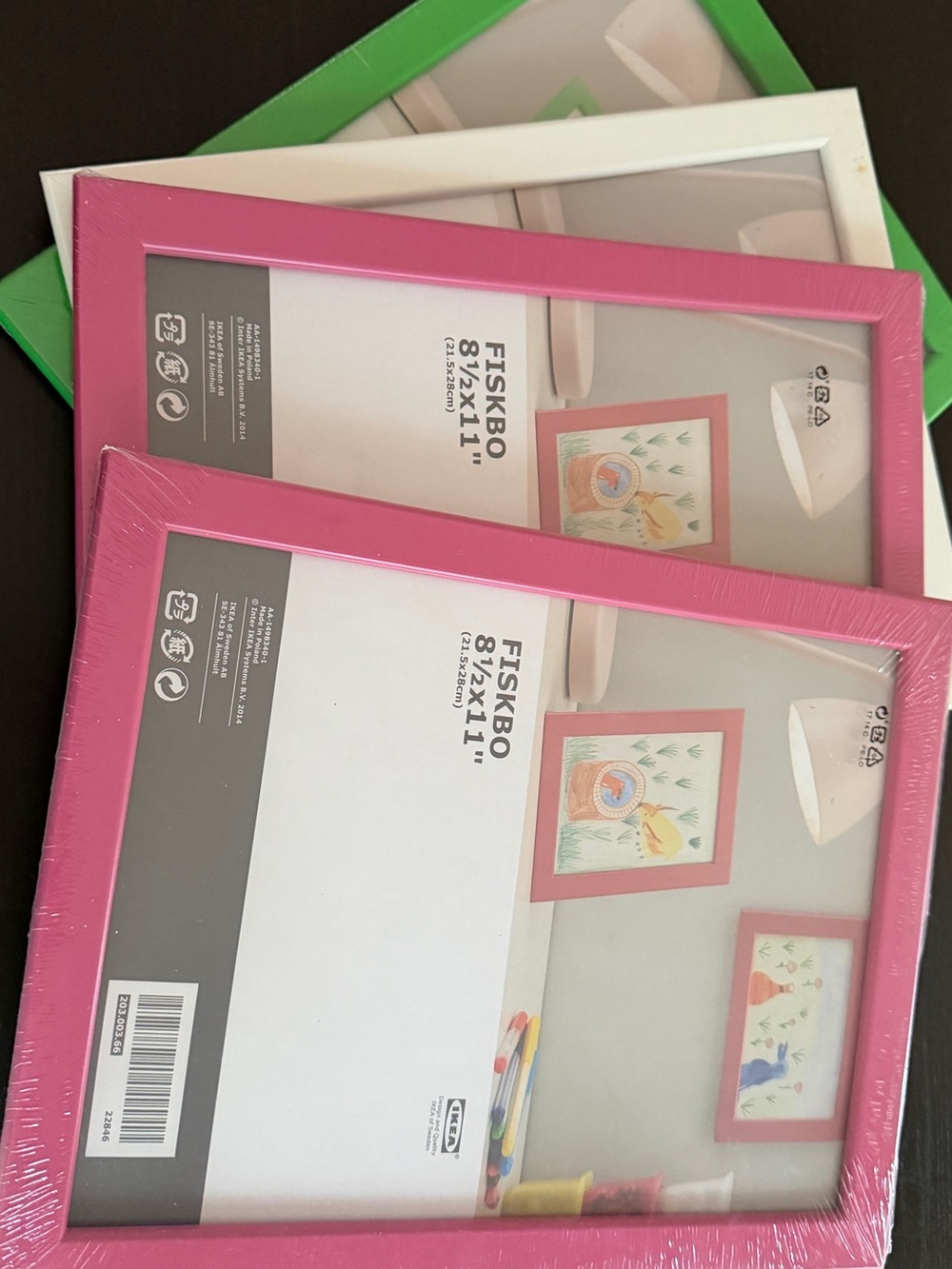 IKEA Pink and Green Photo Frame Set